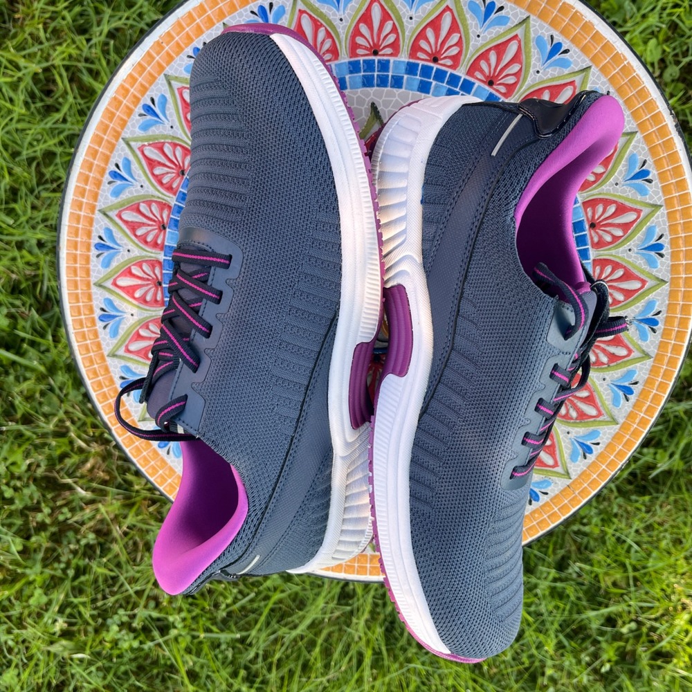 Orthofeet Kita Hands-Free Shoes Womens 11.5 D Wide Navy Orchid Orthopedic 80032 - Picture 7 of 9